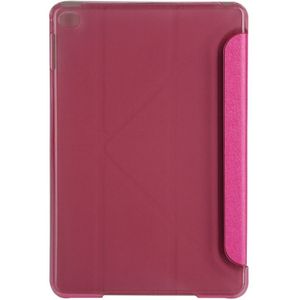 Transformers Style Silk Texture Horizontal Flip Solid Color Leather Case with Holder for iPad mini 4(Magenta)