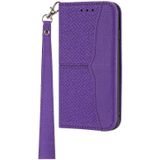 Voor Xiaomi Redmi Note 10 Geweven textuur Stitching Magnetische Horizontale Flip PU Lederen Case met Houder & Card Slots & Wallet & Lanyard (Purple)