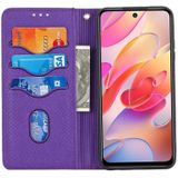 Voor Xiaomi Redmi Note 10 Geweven textuur Stitching Magnetische Horizontale Flip PU Lederen Case met Houder & Card Slots & Wallet & Lanyard (Purple)