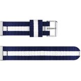 For Fitbit Versa 3 Nylon Replacement Strap Watchband(White Blue)