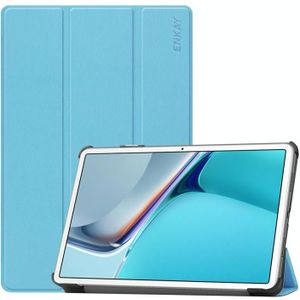 For Huawei MatePad 11 2021 ENKAY Custer Texture Horizontal Flip PU+PC Leather Case with Three-folding Holder & Sleep / Wake-up Function(Light Blue)