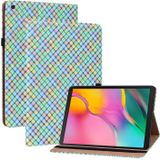 Voor Samsung Galaxy Tab A 10.1 2019 T510 Kleur Weave Lederen Tablet Case met Houder (Rainbow)