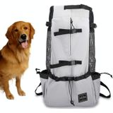 Ventilated And Breathable Washable Pet Portable Backpack  Size: L(Light Grey)