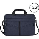 13 3 inch ademende slijtagebestendige Fashion Business schouder handheld rits laptoptas met schouderriem (marineblauw)