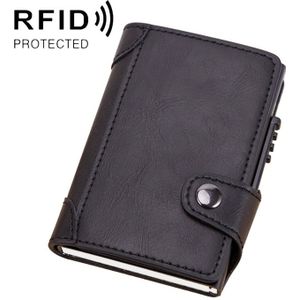 X-51 Automatically Pop-up Card Type Anti-magnetic RFID Anti-theft PU Leather Wallet with Card Slots(Black)