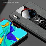For Huawei Mate 30 XINLI Stitching Cloth Textue Shockproof TPU Protective Case with Ring Holder(Black)