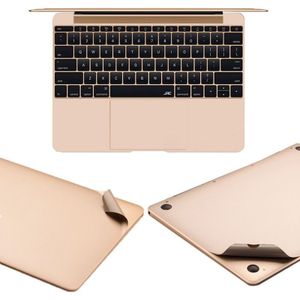 For MacBook Pro 13.3 inch A1708 (2016) (without Touch Bar) 4 in 1 Upper Cover Film + Bottom Cover Film + Full-support Film + Touchpad Film Laptop Body Protective Film Sticker(Champagne Gold)