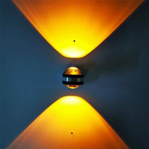 LED Up And Down Light Wall Light Double-Sided Crystal Aluminum Lights Upper Outlet  Power:6W(Yellow Light)