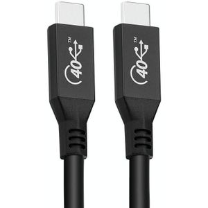 100W USB-C / TYPE-C 4.0 MANNELIJK NAAR USB-C / TYPE-C 4.0 MANNELIJKE FUITE-DATA-kabel voor Thunderbolt 3  Kabellengte: 0.5m