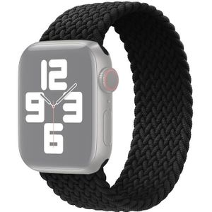 Metal Head Braided Nylon Solid Color Replacement Strap Watchband For Apple Watch Series 6 & SE & 5 & 4 40mm / 3 & 2 & 1 38mm Size:XS 128mm(Black)