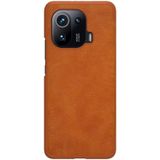 For Xiaomi Mi 11 Pro NILLKIN QIN Series Crazy Horse Texture Horizontal Flip Leather Case with Card Slot(Brown)