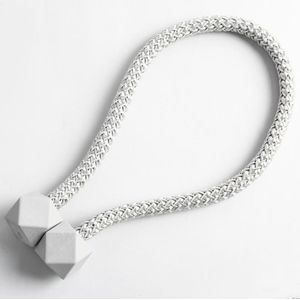 CK-17 4 PCS Magic Cube Simple Curtain Magnetic Buckle Free Installation Curtain Strap(Silver Grey)