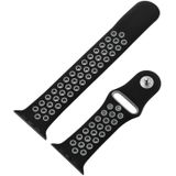 For Apple Watch Series 6 & SE & 5 & 4 40mm / 3 & 2 & 1 38mm Fashionable Classical Silicone Sport Watchband(Black Grey)