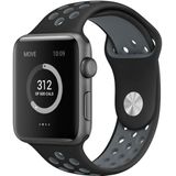 For Apple Watch Series 6 & SE & 5 & 4 40mm / 3 & 2 & 1 38mm Fashionable Classical Silicone Sport Watchband(Black Grey)