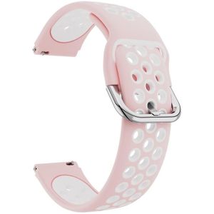Voor ID205 / opzettelijk SW021 19mm Silicone Two-Color Sports Watch Band (Pink+White)
