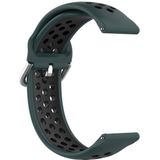 For Samsung Galaxy Watch4 Classic 46mm Two-color Silicone Replacement Strap Watchband(Olive Green Black)