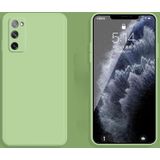 For Samsung Galaxy S20 FE Solid Color Imitation Liquid Silicone Straight Edge Dropproof Full Coverage Protective Case(Matcha Green)