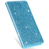 For Samsung Galaxy Note 10 Ultrathin Glitter Magnetic Horizontal Flip Leather Case with Holder & Card Slots(Sky Blue)