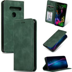 Retro huid voelen Business magnetische horizontale Flip lederen draagtas voor LG G8/LG G8 ThinQ (Army Green)