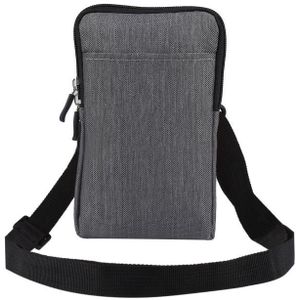 Universal Fashion Waterproof Casual Mobile Phone Waist Diagonal Bag For 6.7-6.9 inch Phones(Grey)
