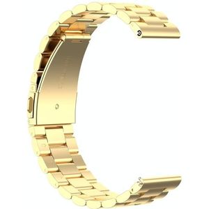 For Huawei Watch 3 / 3 Pro 22mm Three-beads Steel Replacement Strap Watchband(Gold)