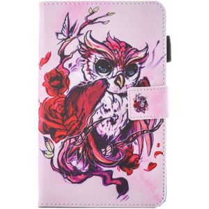 For Galaxy Tab E 9.6 / T560 Lovely Cartoon Butterfly Owl Pattern Horizontal Flip Leather Case with Holder & Card Slots & Pen Slot