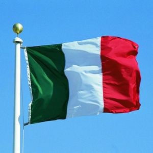 Polyester materiaal de Italiaanse nationale vlag  maat: 150 * 90cm