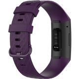 18mm Color Buckle TPU Wrist Strap Watch Band for Fitbit Charge 4 / Charge 3 / Charge 3 SE(Dark Purple)