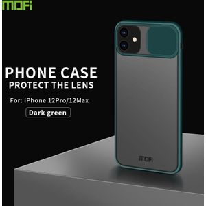 For iPhone 12 Pro / 12 Max MOFI Xing Dun Series Translucent Frosted PC + TPU Privacy Anti-glare Shockproof All-inclusive Protective Case(Green)