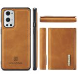 For OnePlus 9 Pro DG.MING M1 Series 3-Fold Multi Card Wallet + Magnetic Back Cover Shockproof Case with Holder Function(Brown)