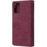 For Galaxy S20+ Multifunctional Horizontal Flip Leather Case  with Card Slot & Holder & Zipper Wallet & Photo Frame(Red Wine)