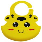 5 PCS Waterproof Baby Bib Children Silicone Feeding Bag  Colour:Yellow Giraffe