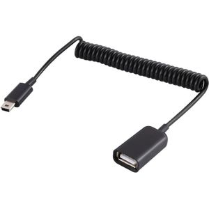 Mini 5 Pin Male to USB Female Laptop Spring Charging Cable