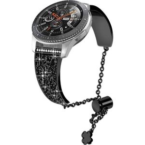 Voor Garmin Venu 2 / Forerunner 265 / 255 22 mm diamanten ketting mentale horlogeband