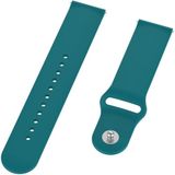 18mm Universal Reverse Buckle Wave Silicone Strap  Size:L(Green)