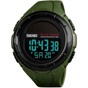 SKMEI 1405 Fashion Solar Power Outdoor Sports Watch Multifunctional 50m Waterproof Men Digital Watch(Army Green)