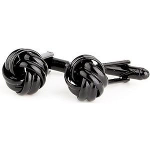 French Style Fashion Knot Design Men Cufflinks? Party Suit Shirt Cuff Buttons(Black)