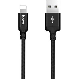 hoco X14 2m Nylon Braided Aluminium Alloy 8 Pin to USB Data Sync Charging Cable  For iPhone X / iPhone 8 & 8 Plus / iPhone 7 & 7 Plus / iPhone 6 & 6s & 6 Plus & 6s Plus / iPad(Black)