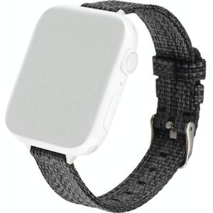 Woven Canvas Nylon Wrist Strap Watch Band For Series 6 & SE & 5 & 4 40mm / 3 & 2 & 1 38mm(Gray)