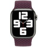 Nylon Single-Turn gevlochten horlogeband voor Apple Watch Series 7 41mm / 6 & SE & 5 & 4 40mm / 3 & 2 & 1 38mm  Lengte: S 130mm (Crimson Cherry)