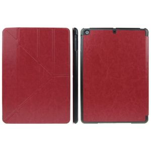 ENKAY ENK-3343 Multi-folding Crazy Horse Texture Leather Case with Sleep / Wake-up Function for iPad mini 1 / 2 / 3 (Red)