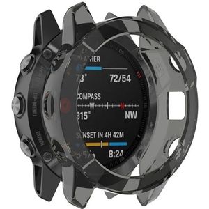 For Garmin Fenix 6 TPU Half Coverage Smart Watch Protevtice Case (Black)