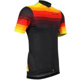 WEST BIKING YP0206164 Summer Polyester Breathable Quick-drying Round Shoulder Short Sleeve Cycling Jersey for Men (Color:Orange and Black Size:S)