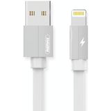 REMAX RC-094i 2m 2.4A USB to 8 Pin Aluminum Alloy Braid Fast Charging Data Cable (White)