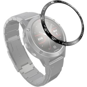 For Garmin Fenix 5 Smart Watch Steel Bezel Ring  B Version(Black Ring White Letter)