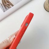 Elastic Silicone Protective Case with Wide Neck Lanyard For iPhone 12 mini(Red)