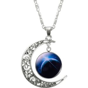 Starry Moon Time Gemstone Necklace Glowing Jewelry(4)