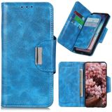 For Sony Xperia 5 III Crazy Horse Texture Magnetic Buckle Horizontal Flip Leather Case with Holder & 6-Card Slots & Wallet(Blue)