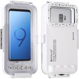 PULUZ 45m Waterproof Diving Housing Photo Video Taking Underwater Cover Case for Galaxy  Huawei  Xiaomi  Google Android OTG Smartphones with Type-C Port(White)