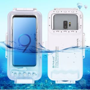 PULUZ 45m Waterproof Diving Housing Photo Video Taking Underwater Cover Case for Galaxy  Huawei  Xiaomi  Google Android OTG Smartphones with Type-C Port(White)